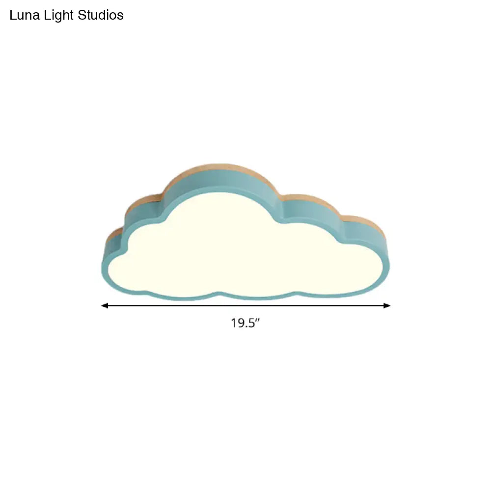 Macaron Loft Slim Panel Led Ceiling Lamp For Living Room With Acrylic Cloud Mount