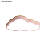 Macaron Loft Slim Panel Led Ceiling Lamp For Living Room With Acrylic Cloud Mount