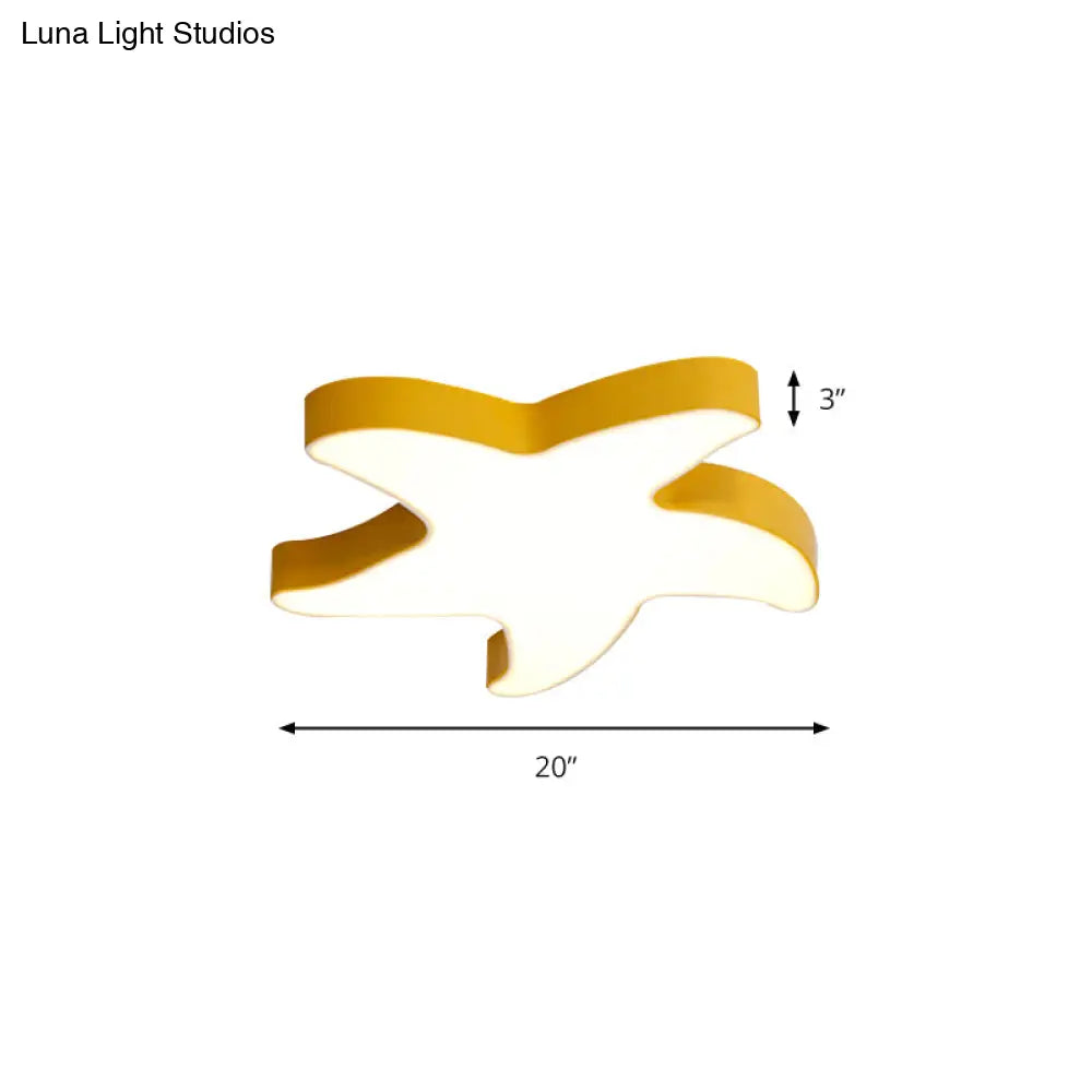 Macaron Loft Starfish Flush Mount: Candy-Colored Acrylic Ceiling Light