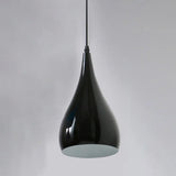 Macaron Metal Teardrop Pendant Light Fixture – Suspended 1-Light For Dining Room Ceiling Black /