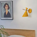 Macaron Metal Wall Sconce - Angle Shade 1 Light Black/White/Pink/Yellow/Green Bedroom Yellow