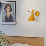 Macaron Metal Wall Sconce - Angle Shade 1 Light Black/White/Pink/Yellow/Green Bedroom Yellow