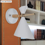 Macaron Metal Wall Sconce - Angle Shade 1 Light Black/White/Pink/Yellow/Green Bedroom