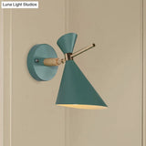 Macaron Metal Wall Sconce - Angle Shade 1 Light Black/White/Pink/Yellow/Green Bedroom
