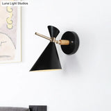 Macaron Metal Wall Sconce - Angle Shade 1 Light Black/White/Pink/Yellow/Green Bedroom