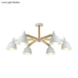 Macaron Multi-Head Metal Bucket Chandelier: Playful Hanging Light For Kindergarten
