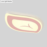 Macaron Nursing Room Led Ceiling Light Fixture - Flush Mount Acrylic Leaf Design
