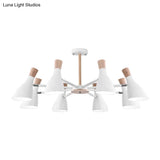 Macaron Pendant Light: Bottle Shape Chandelier For Living Room - 8 Bulbs Metal Finish