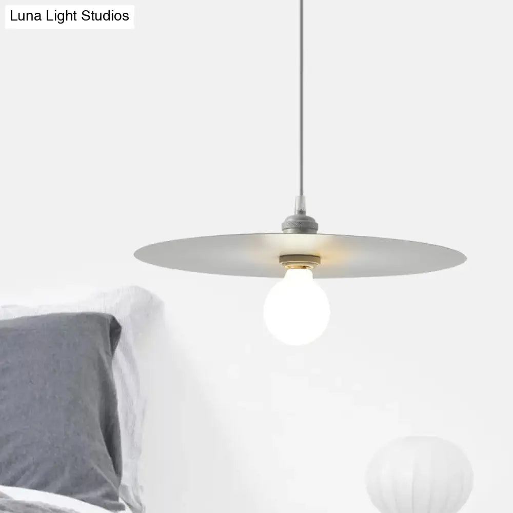Macaron Pendant Light With Metal Disc Shade Multi Color Options And Single Bulb