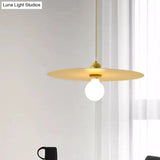 Macaron Pendant Light With Metal Disc Shade Multi Color Options And Single Bulb