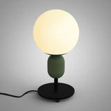 Macaron Spherical Night Lamp - White Glass Table Light For Childrens Bedroom Green / Long Arm