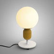 Macaron Spherical Night Lamp - White Glass Table Light For Childrens Bedroom Yellow / Short Arm