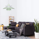 Macaron Style Aluminum Pendant Light With Flared Shade - 3 Layers 1 Black/Gray 12’/16’ Wide