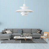 Macaron Style Aluminum Pendant Light With Flared Shade - 3 Layers 1 Black/Gray 12’/16’ Wide