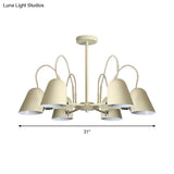 Macaron Style Candy-Colored Chandelier - Foyer Kindergarten Pendant Light With 6 Metal Lights