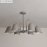 Macaron Style Candy-Colored Chandelier - Foyer Kindergarten Pendant Light With 6 Metal Lights