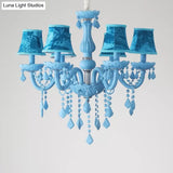 Macaron Style Crystal Deco Glass Hanging Light For Kindergarten