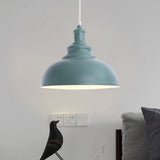 Macaron Style Metal Ceiling Light Fixture- Pink/Yellow Bowl Shape- Bedroom Suspended Lamp (1 Bulb)
