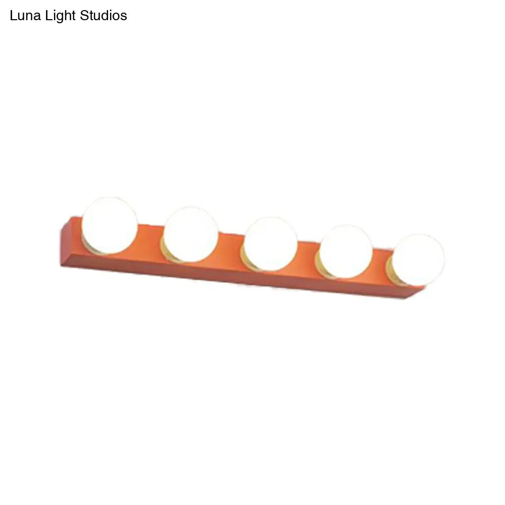 Macaron Style Metallic Vanity Light Fixture - Pink/Yellow 3/4 Lights For Bedroom Wall Lighting