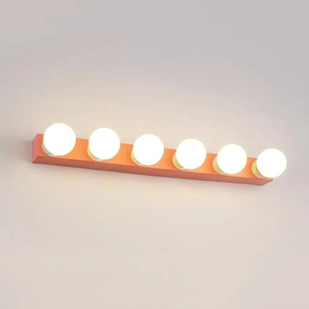 Macaron Style Metallic Vanity Light Fixture - Pink/Yellow 3/4 Lights For Bedroom Wall Lighting 6 /
