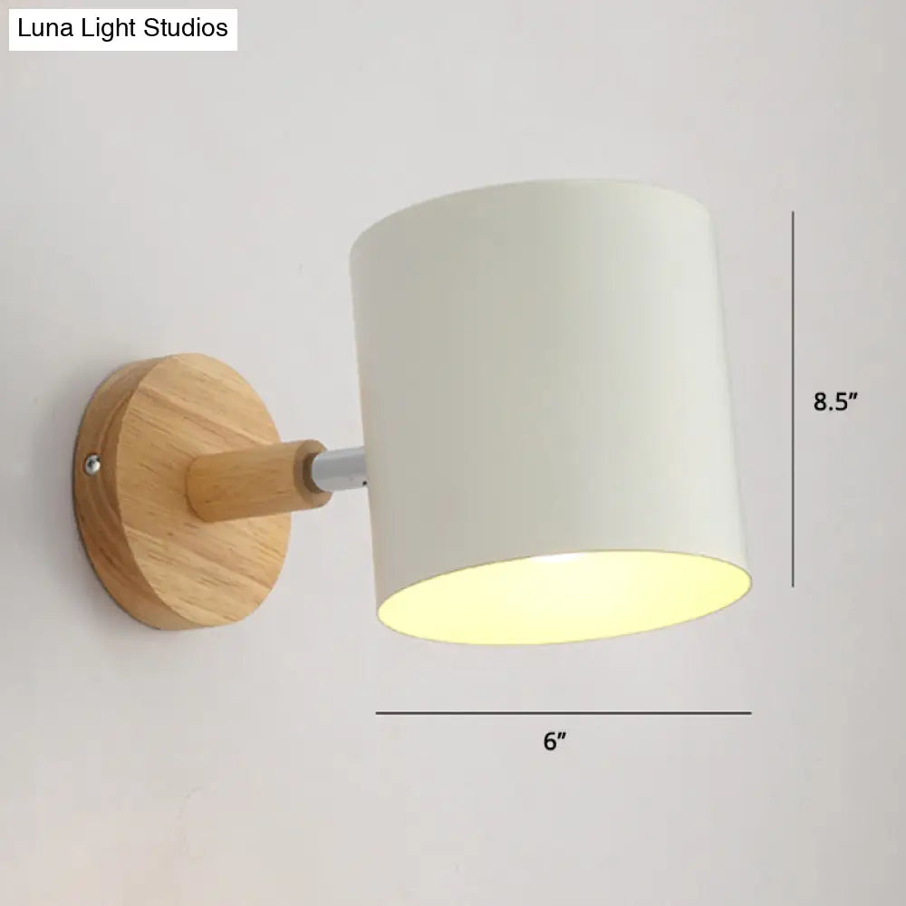 Macaron Style Rotatable Shade Wall Mounted Reading Light - 1-Light Metal Lamp For Bedroom