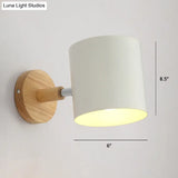 Macaron Style Rotatable Shade Wall Mounted Reading Light - 1-Light Metal Lamp For Bedroom