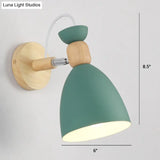 Macaron Style Rotatable Shade Wall Mounted Reading Light - 1-Light Metal Lamp For Bedroom