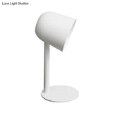 Macaron Style Study Room Desk Lamp - Dome Metallic Shade Gray/White Lighting With 1 Light