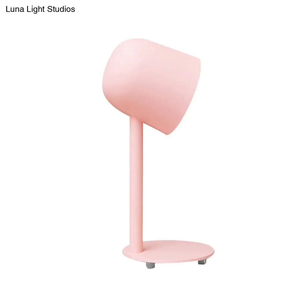 Macaron Style Study Room Desk Lamp - Dome Metallic Shade Gray/White Lighting With 1 Light