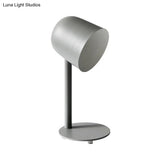 Macaron Style Study Room Desk Lamp - Dome Metallic Shade Gray/White Lighting With 1 Light