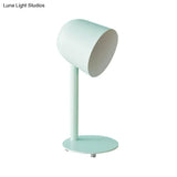 Macaron Style Study Room Desk Lamp - Dome Metallic Shade Gray/White Lighting With 1 Light