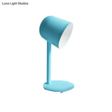 Macaron Style Study Room Desk Lamp - Dome Metallic Shade Gray/White Lighting With 1 Light