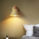 Macaron Style Wall Light With Conical Shade - 1 Head Metal Lamp For Kitchen & Corridor Yellow
