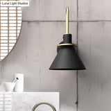 Macaron Wall Lamp - Black/White/Green 1-Light Metal Mounted Light For Bedroom With Arched Arm
