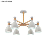 Macaroon Dome Hanging Light Fixture With 6 Bulbs - Elegant Living Room Lamp