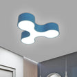 Macaroon Nursery Led Ceiling Light Fixture In White/Yellow/Blue With Acrylic Y - Shaped Shade Blue