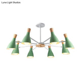 Macron Modern Metal Chandelier - Undertint Suspension Light 8 Bulbs Perfect For Hotel Spaces
