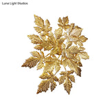 Maple Leaf Wall Mount Metal 6-Light Gold Led Sconce - Contemporary Design