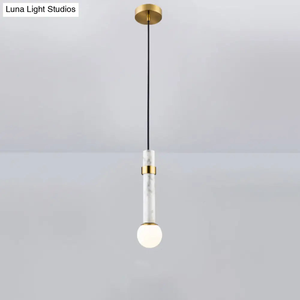 Marble Cylinder Pendant Light - Simple Suspension Fixture