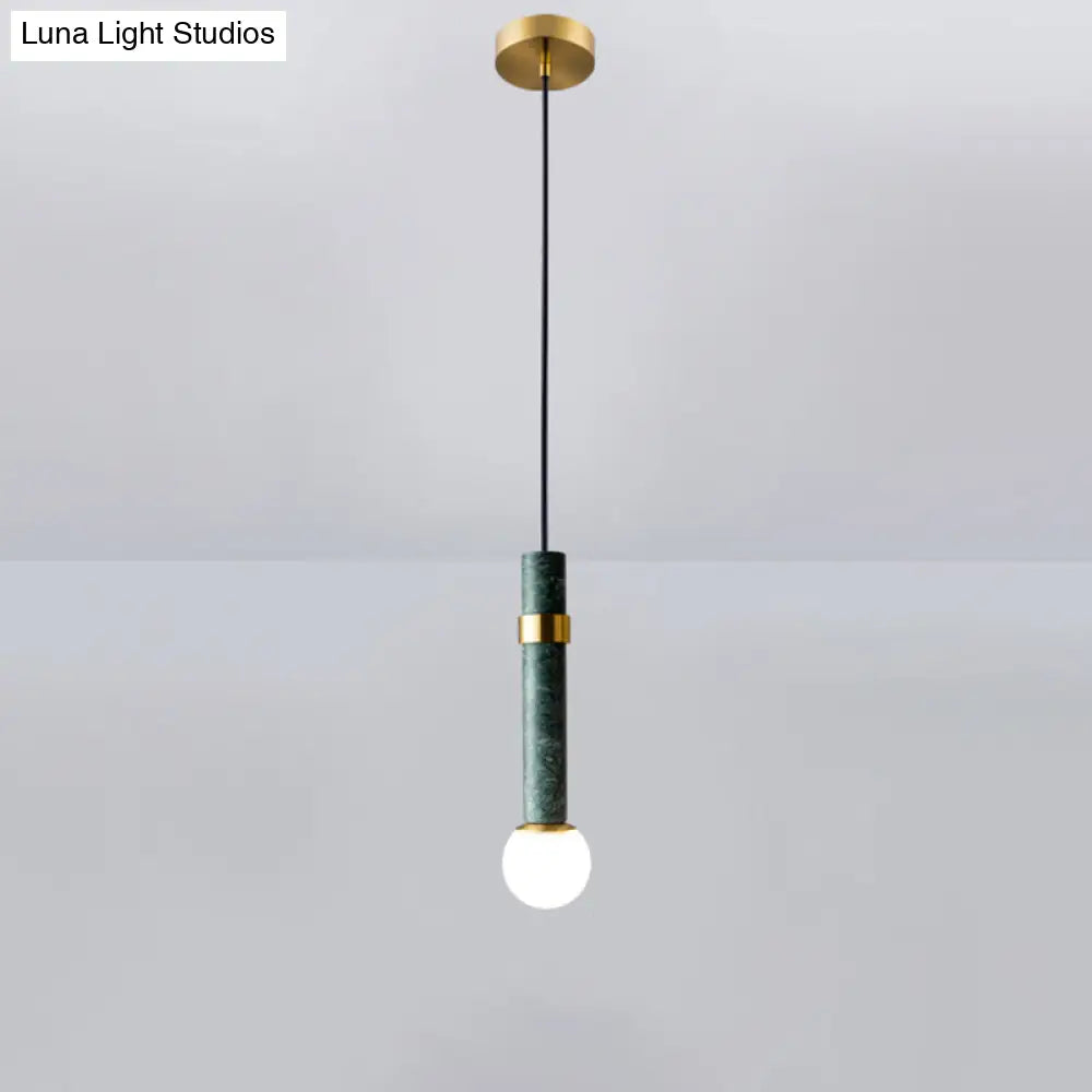 Marble Cylinder Pendant Light - Simple Suspension Fixture