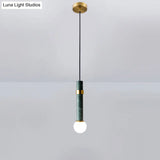 Marble Cylinder Pendant Light - Simple Suspension Fixture