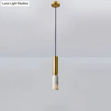 Marble Cylinder Pendant Light - Simple Suspension Fixture