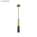 Marble Cylinder Pendant Light - Simple Suspension Fixture