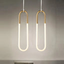 Maria - Oval Acrylic Drop Pendant Gold Hanging Ceiling Light 1 / Warm