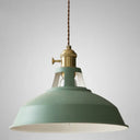 Marta - Industrial Macarons Barn Shade Pendant Light Metal 1-Light Lighting For Restaurant Green