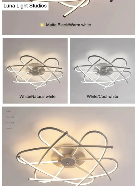 Matte Grey/Black Modern Led Ceiling Lights For Living Room Bedroom Study Rc Dimmable Lamp