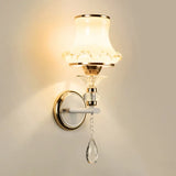 Matte White Glass Wall Sconce With Flared Mount And Gold Finish / Wavy