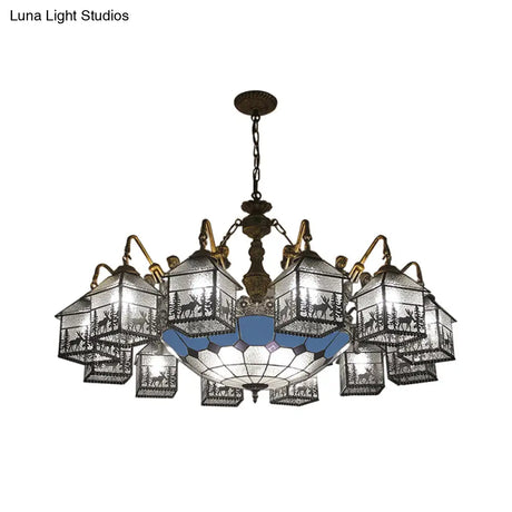 Mermaid Glass Chandelier For Living Room With Clear Hanging Light