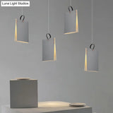 Metal Art Deco Pendant Light Fixture - Stylish Rectangle Design 1-Light