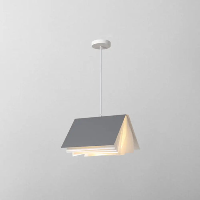Metal Art Deco Pendant Light Fixture - Stylish Rectangle Design 1-Light Grey / 8